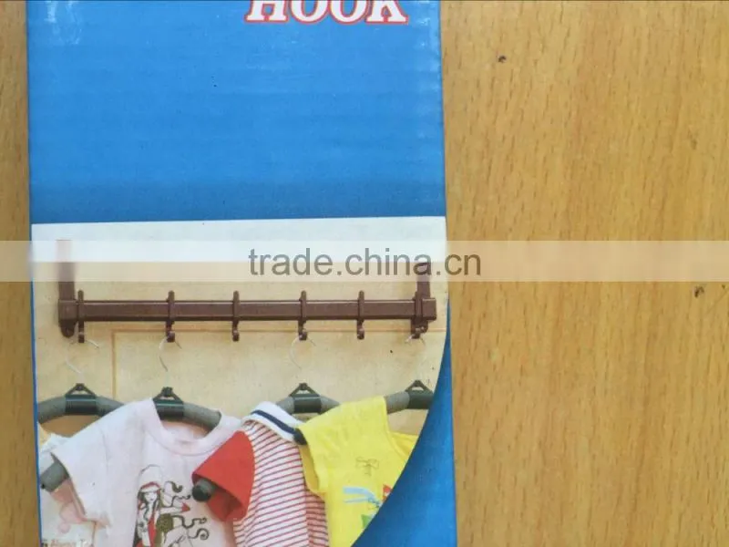 Al Hook Over Door Hook Rail Hook Hanger with 6 Hooks