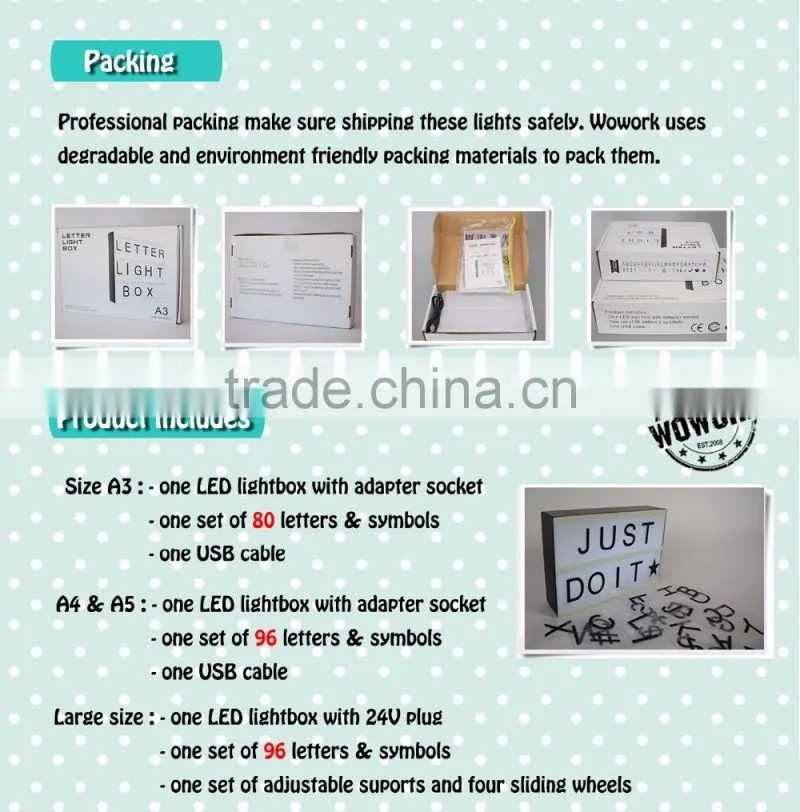 DIY light box with letters