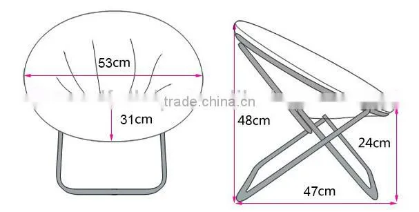 Pink protable outdoor folding chair camping moon chair
