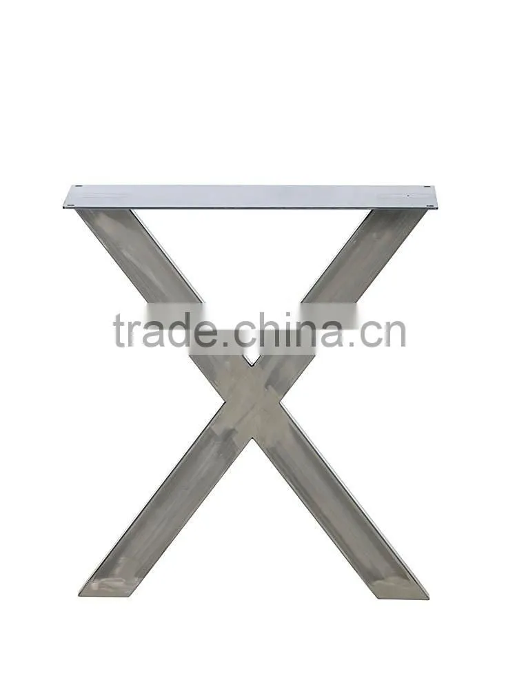28 inch furniture parts X shape steel table leg for wood top