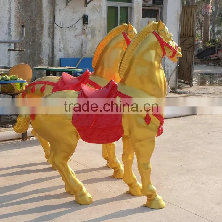 Customized life-size fiberglass horse figure