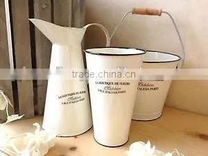 Galvanzied Metal Flower Jugs