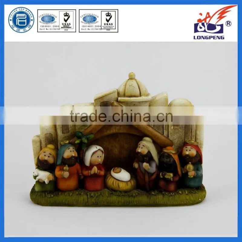 Christmas Nativity Scene Set with Holy Family-Mary,Joseph,Baby Jesus in Manger,Wisemen,Shepherds Figurines and Stable