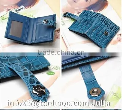 Sexy clip/sexy fashion crocodile leather purse/leather women wallet