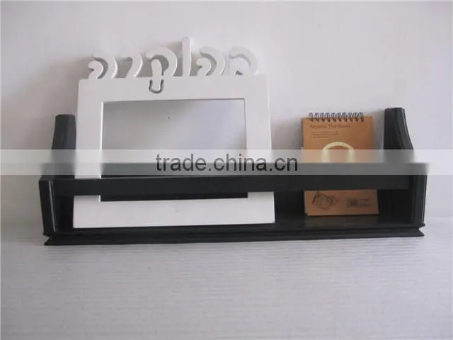 Black Wooden Decorative Floating Wall Shelf