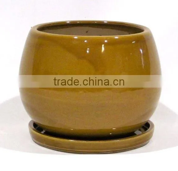 2012 hot sale Ceramic Indoor Pot with saucer