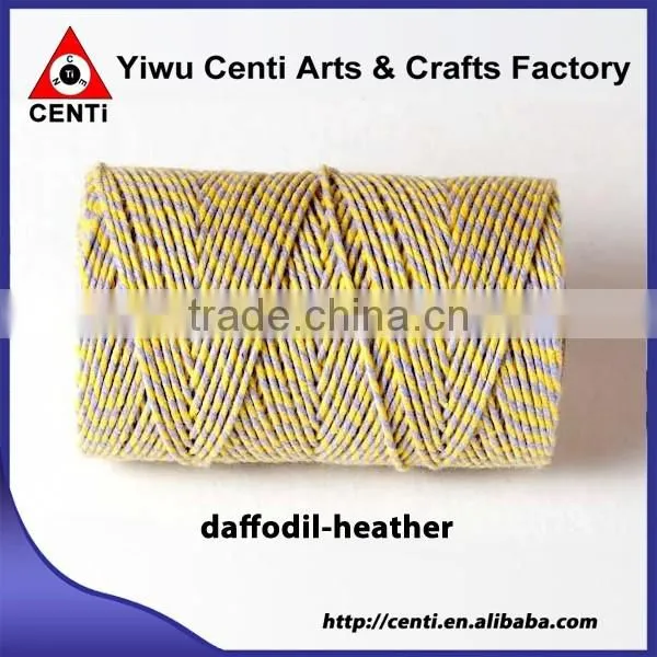 Fashion black and yellow double colour cotton thread bakers twine two tone cotton twine