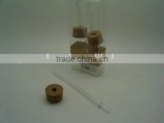30X20X34mm Oak Bark Cork & PET Straw and PVC Box with Card Sticker on selling
