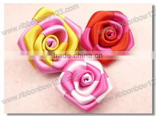 satin 3 inch black ribbon roses
