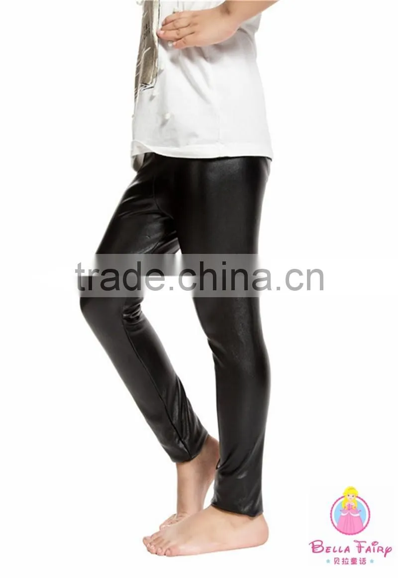New fashion baby girls gold color PU pants