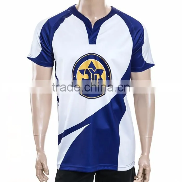 Quick dry rugby shirts, sublimation made rugby uniform