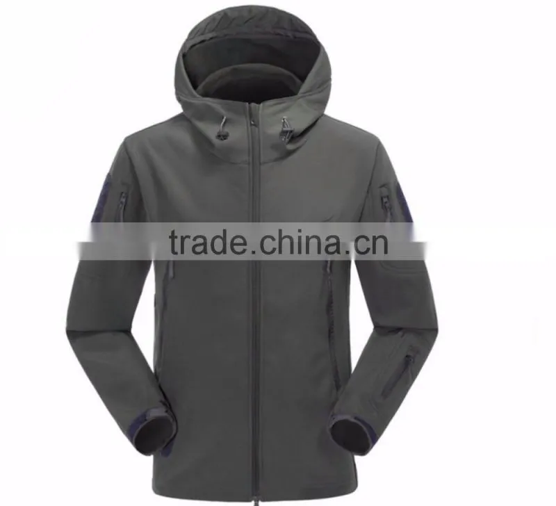 Dark Color Softshell Zipper-up Outdoor OEM Hik ing Climbing Jacket