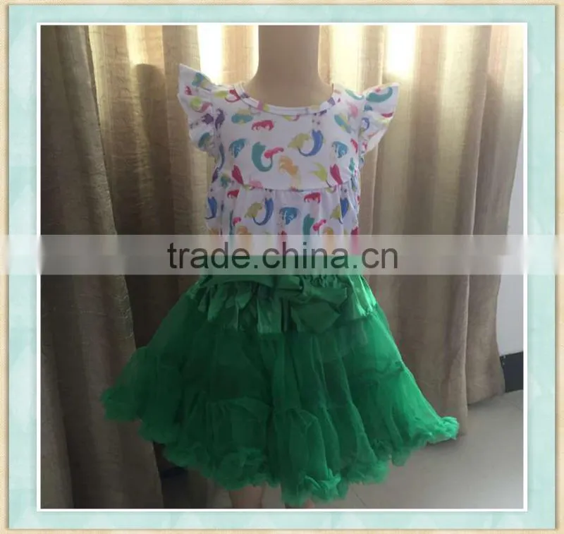 Stock Sell style girl wholesale Chiffon Fluffy Tutu Pettiskirt/kids mini dance tutu girls casual white skirt