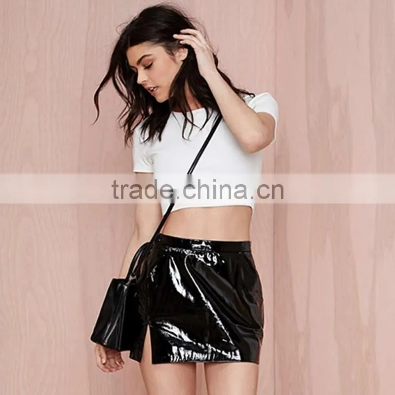 spring,summer sexy simple blank o neck short sleeve custom crop tops/t shirt