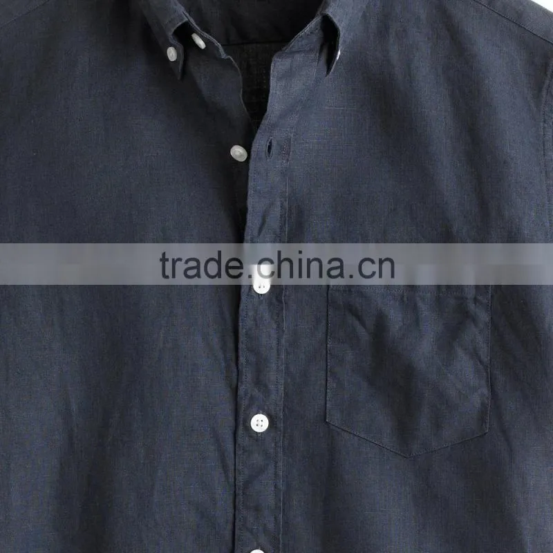 2015 SHORT-SLEEVE IRISH LINEN SHIRT costume slim fit