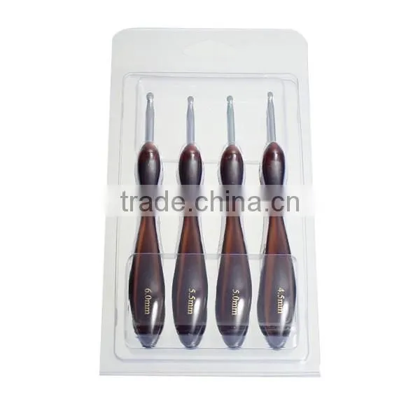 Wholesale 8pcs 2.50-6.0mm Curved Plastic Handle Crochet Hook Set