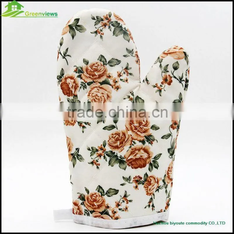 Fashion customized wholesale cotton oven glove fancy microwave cute double oven mitts