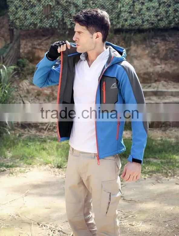 BSJ-002 Men Black Outdoor Clothes,Windproof, Waterproof & breathable softshell jacket