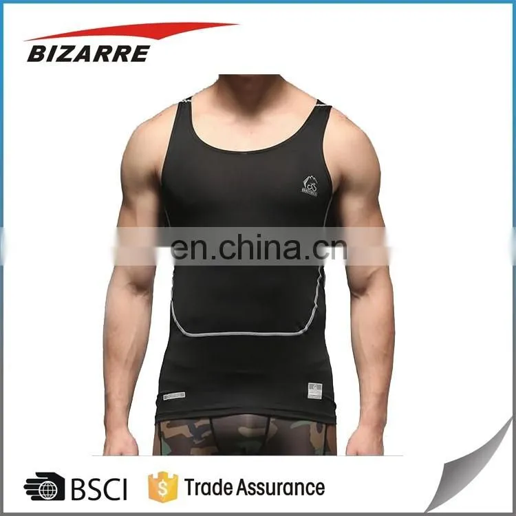 2017 Wholesale Bodybuilding Fitness Gym tank top Mens Compression gym vest