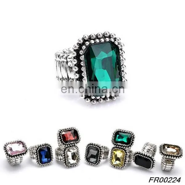 Vintage Colorful Diamond Knuckle Ring Stretch Elastic Ring Wholesale
