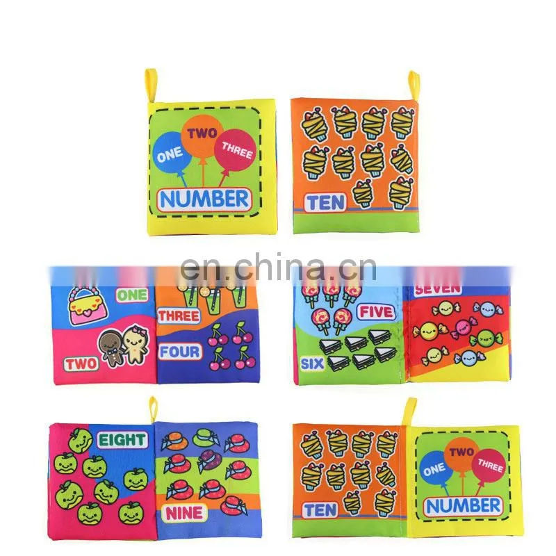 2017 Colorful Pattern Cloth Book Toys for Toddler Cloth Book, Educational Fabric Baby Soft Cloth Book