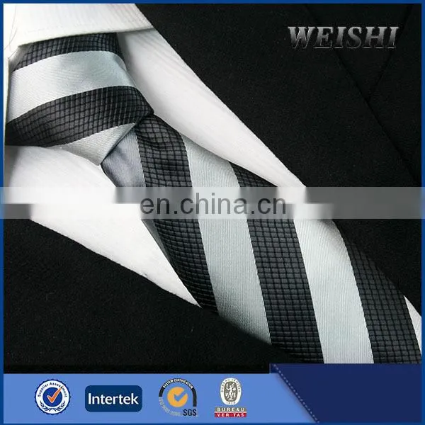 2015 Hot wholesale three colors wide stripe jacquard 100% silk tie