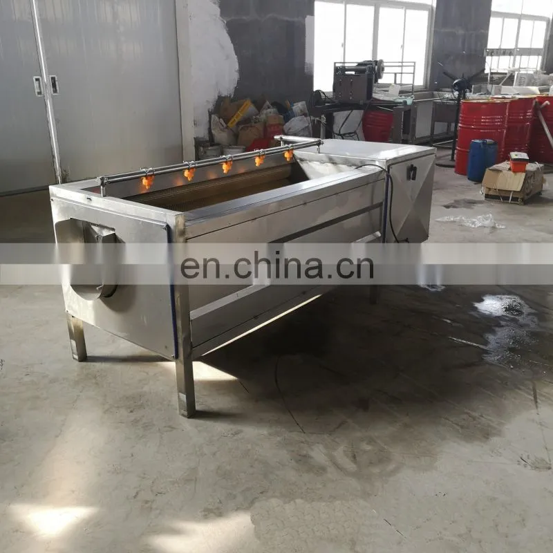 Automatic vegetable fruit brush cleaning peeling machine