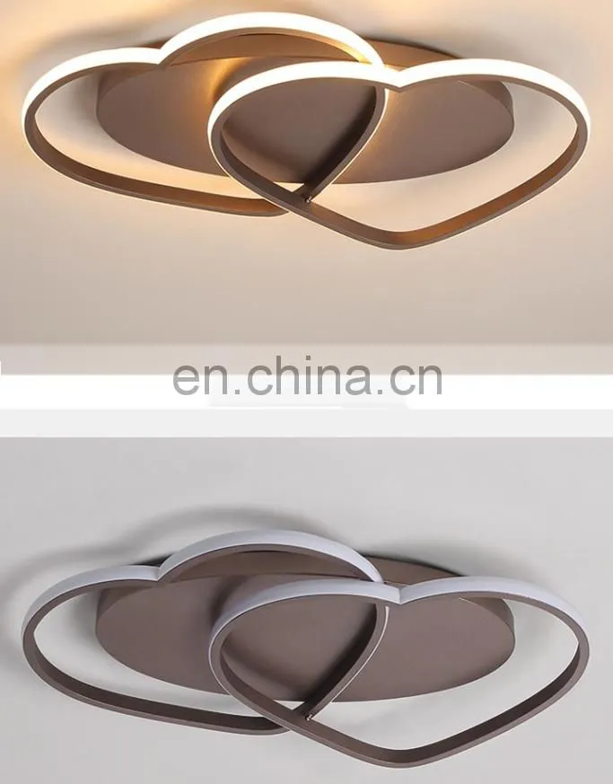 New design love wedding room ceiling lamp aluminum creative chandelier bedroom lamp