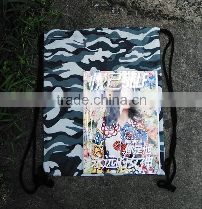 cheap high quality heavy duty canvas digital army military sack drawstring backpack