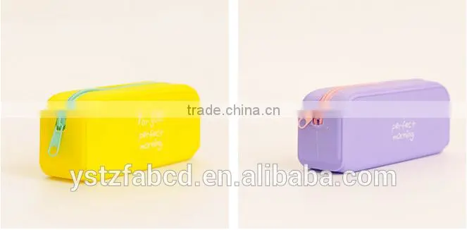 2016 Newest Gift Use and Pencil Bag factory supply printed logo custom Silicone pencil case