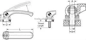 Clamp Handle / Adjustable Clamp Handle/Clamp Handle with thread