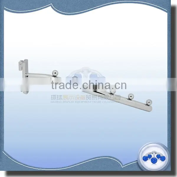 350mm metal chrome display hook for slotted system