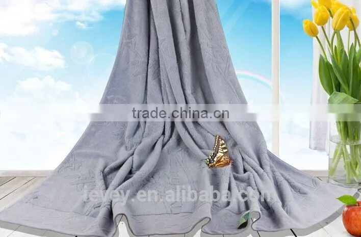 150*200CM 80%bamboo20%cotton jacquard pure blanket super terry towel canabe customized