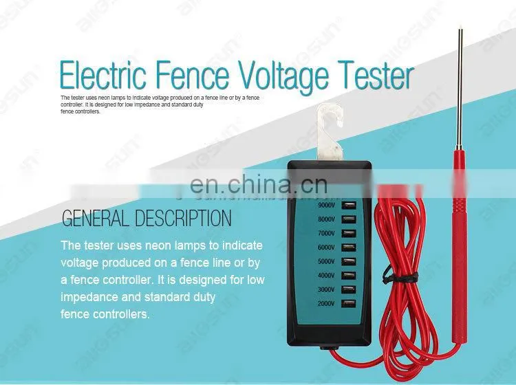 all-sun GK503C Electric Fence Voltage Tester 2000V to 9000V Fence Controller No Battery Voltage Tester with Neon Lamp