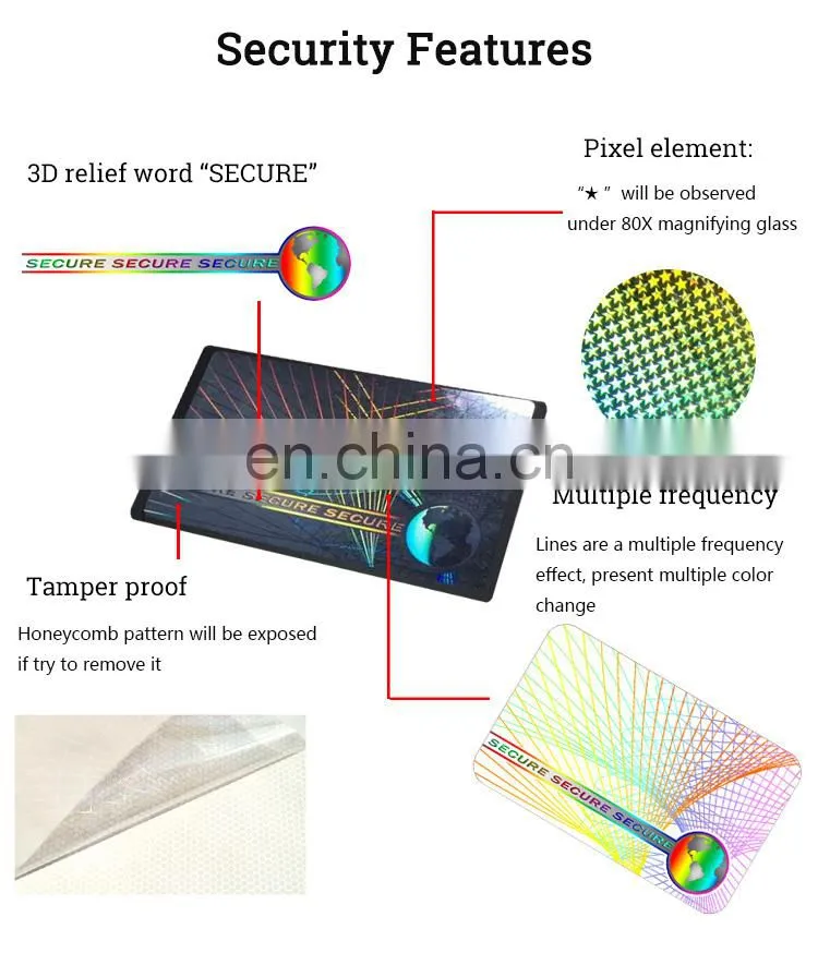 High Brightness ID Card Transparent Hologram Overlay / Secure Holographic Overlay