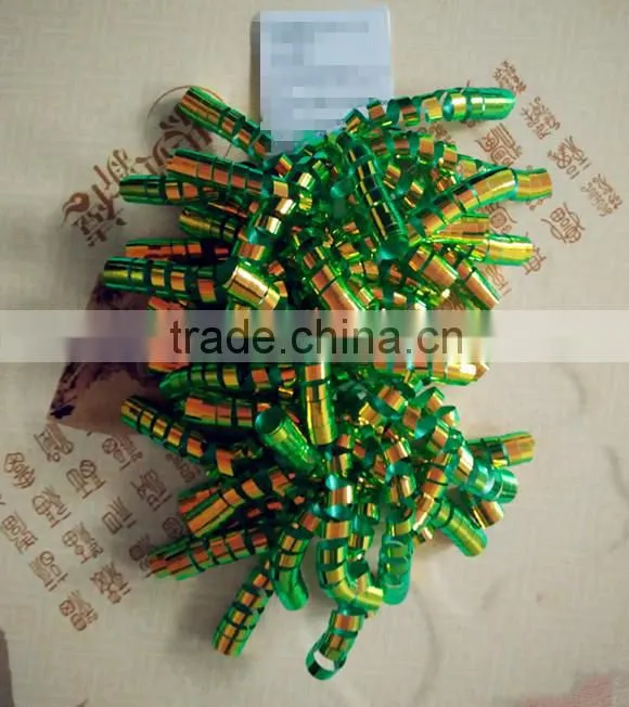 Apple Green Iridescent wrapping ribbon curly bow for Holiday decoration/Halloween and Easter decorations