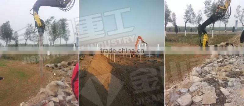 Excavator Mounted Hydraulic Post vibro pile Driver