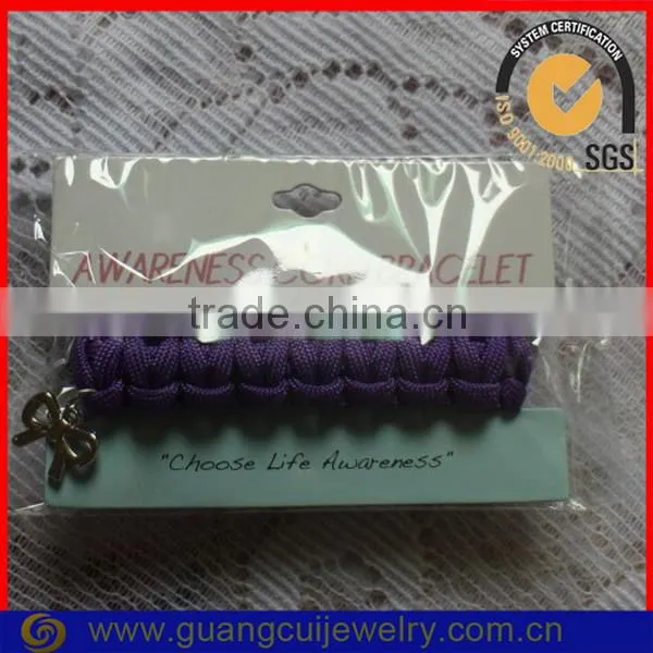 fashion woven cord bracelet with charm