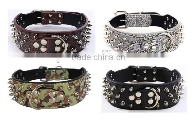 Pet supplies wholesale 10 color dog metal nail pet collars