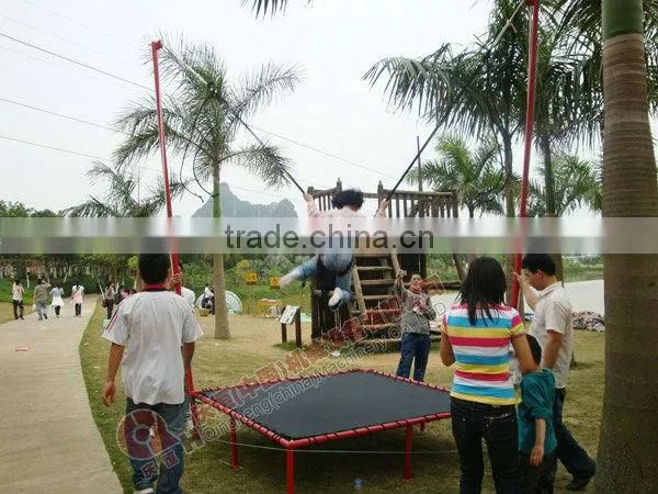 commercial single electric bungee trampoline
