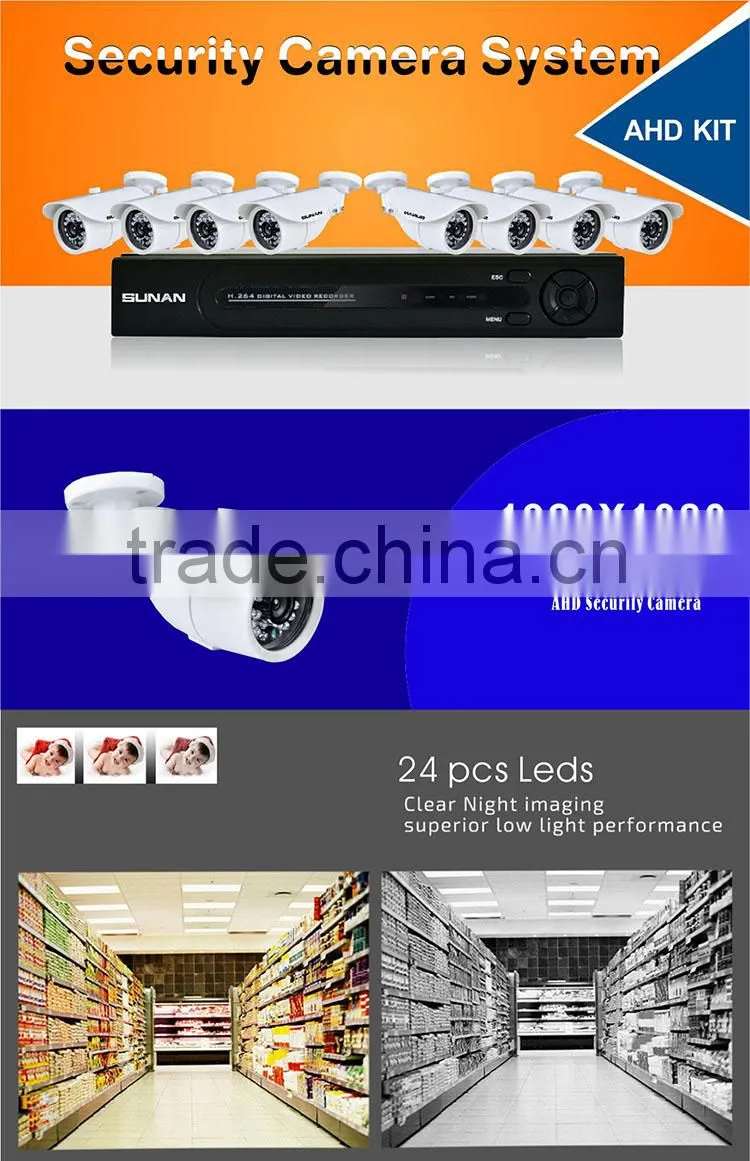 Free OEM AHD cctv security system, hd 8 channel cctv camera system