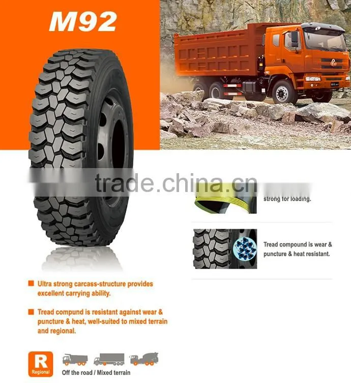 Hot !! Factory outlet Top-grade M92 all-steel radial off road truck tires !