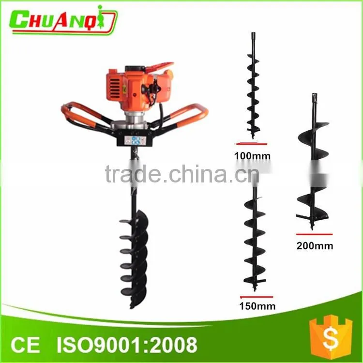 52cc gasoline earth driller machine with 100mm,150mm,200mm bit