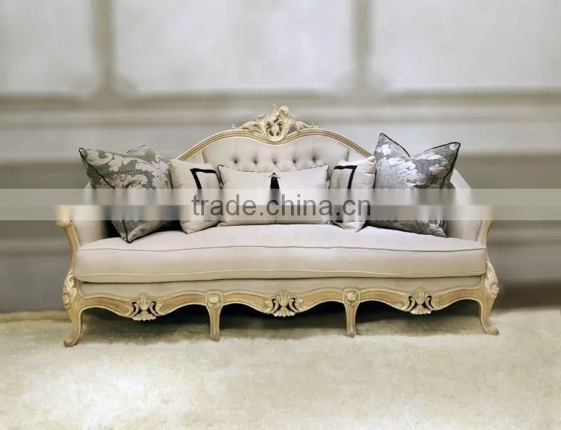 Foshan elegant living room furniture set European royal design wood living room sofa set