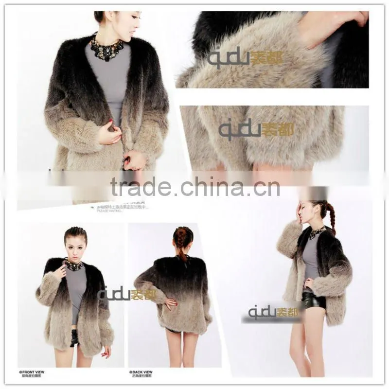 QD20089 Knitting Mink Fur Coat