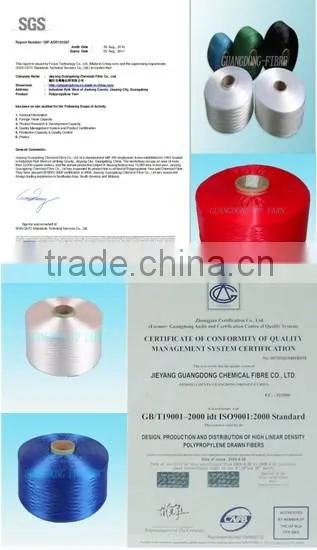 50D to 3600D Polypropylene Multifilament Yarn