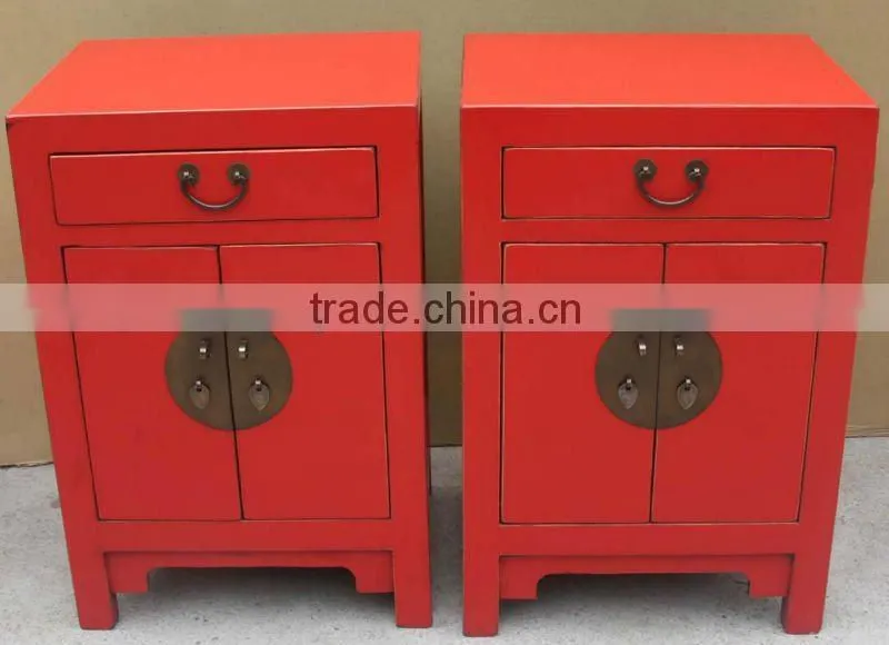 Chinese antique living room blue bedside cabinet