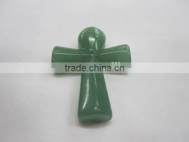 Cross pendant green aventurine pendant fittings gemstone jewellery