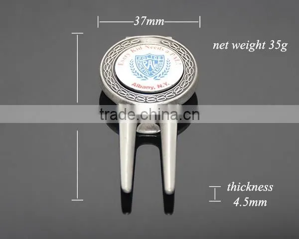 New York League Team Souvenir Print Logo Custom Alloy Antique Silver Plated Metal Golf Divot Tool