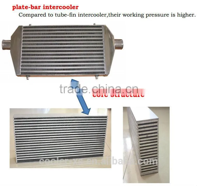 550*255*50 core hign performance aluminum front mount universal Intercooler